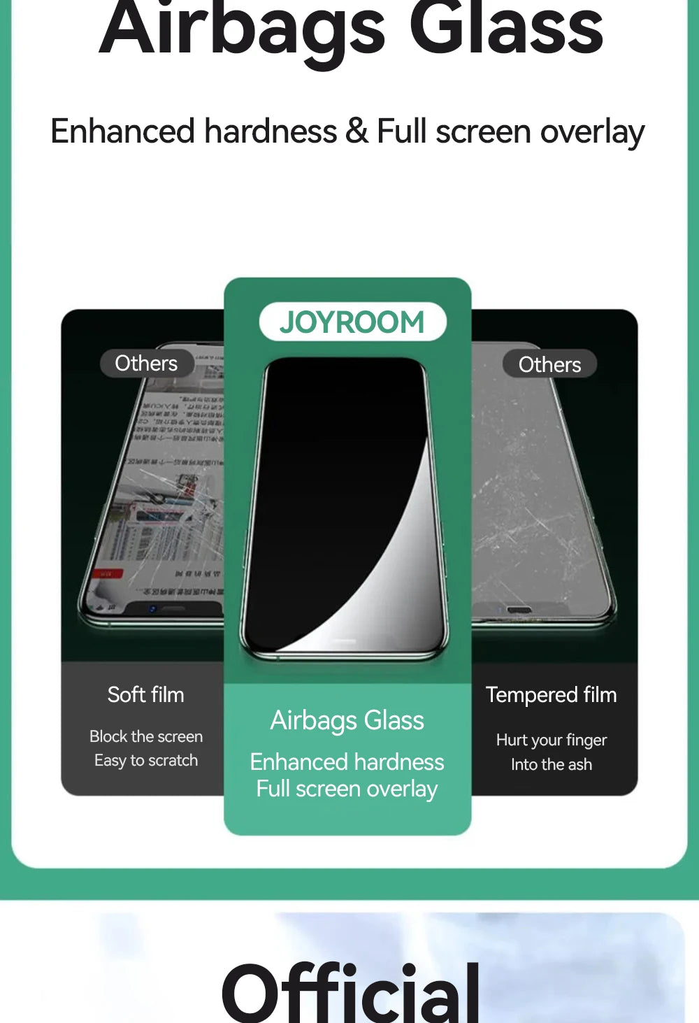 Joyroom 3/2/1PCS HD Glass For iPhone 18 17 16 15 Pro Max Screen Protector Full Screen Glass Protection For iPhone 18 17 16 15Pro
