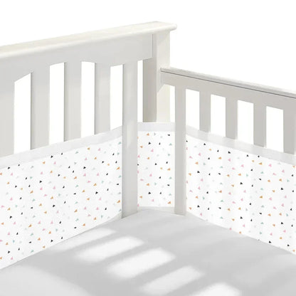 Breathable Mesh Bed Liner 4 Panel Baby Cot Fence Cotton Railing Thicken Bumper One-piece Crib Around Protector Baby Room Decor