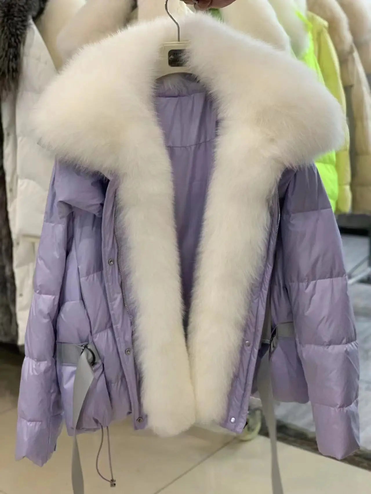 2024 Winter Women Warm Coat Oversized Real Fox Fur Collar Thick Luxury Outerwear New Fashion 90% Goose Down Jacket