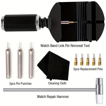 11pcs Watch Link Removal Tool Kit, Watch Band Tool Strap Chain Pin Remover Repair Tool Kit For Watch Band Strap Adjustment, Watc