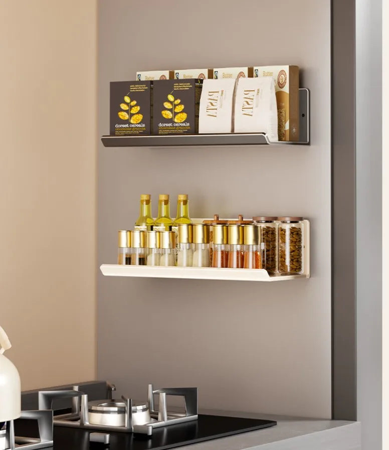 Magnetic Kitchen Refrigerator Storage Rack Without Punching Wall-mounted Condiments Spice Shelf Household Organizer