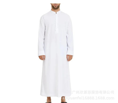 Men's2026 Loose Standing Collar Muslim Robes New Ethnic Round Collar Hui Robes Arab Middle East Men's Clothing Men Vintage Top