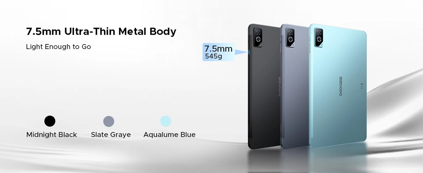 DOOGEE Tab G6 Pro Tablet PC Android 16 Gemini AI 12'' 2K Display 9000mAh Battery 8GB  RAM 128GB ROM Ultra-thin Body Smart Pad