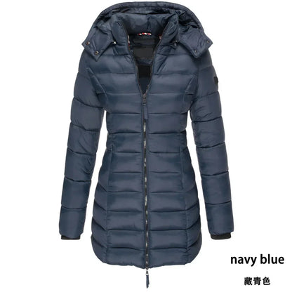 Winter Korean New Women's Cotton Padded Clothes Women's Medium Long Slim Cotton Padded Jacket Warm Down Cotton Padded Jacket