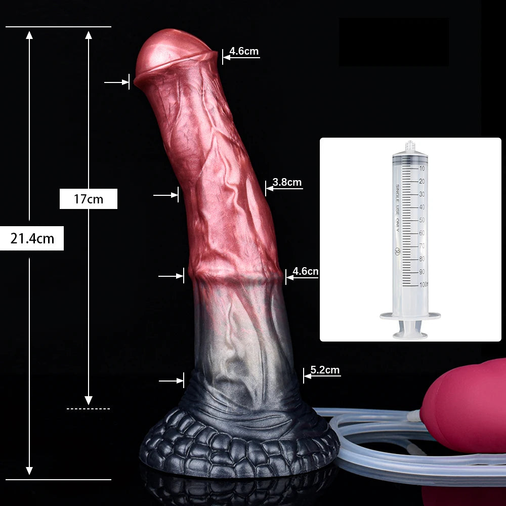 NNSX Horse Squirting Anal Plug Dildo Ejaculation Penis with Strong Sucker G-spot Stimulation Silicone Erotic Sex Toys For Woman