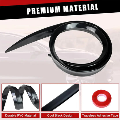 For Audi Accessories A5 S5 RS5 A3 A4 A6 Sedan S Line Car Rear Wing Trunk Tail Spoiler Lip Rubber Black Soft Plastic Gloss Black