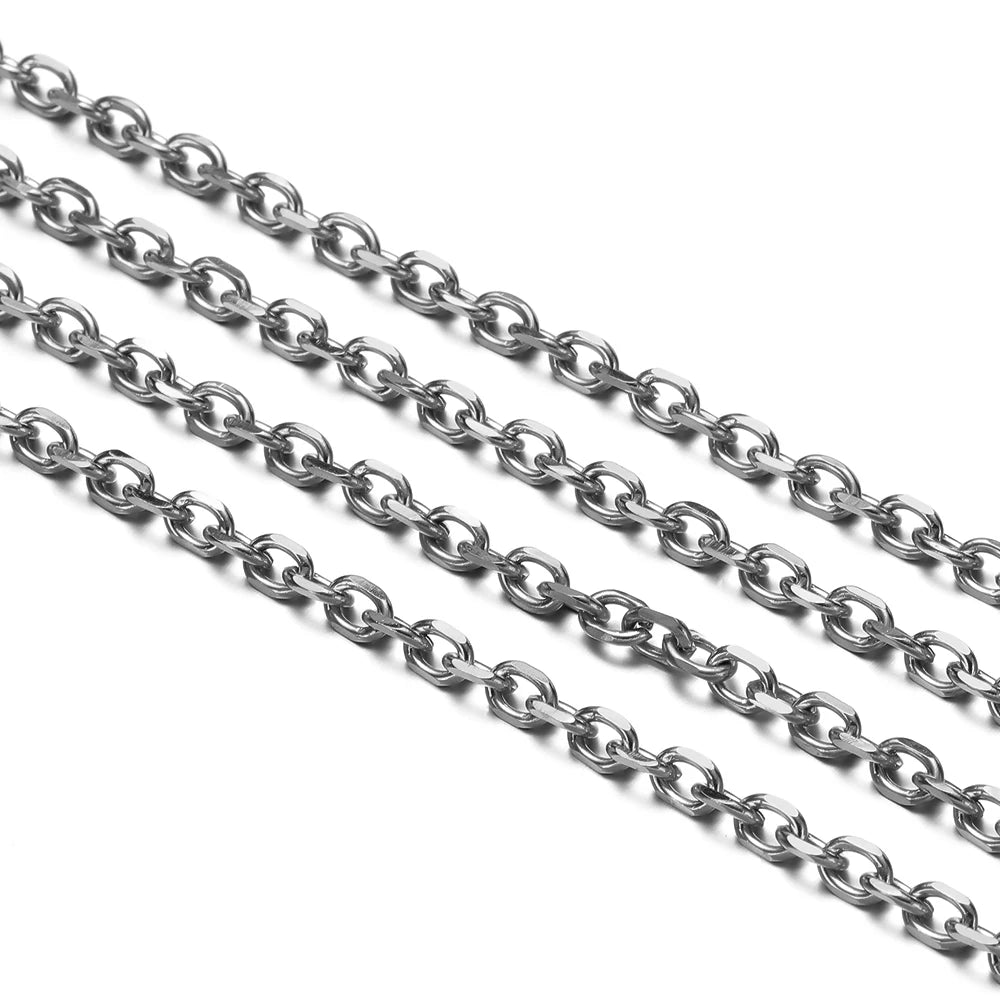 1meter Stainless Steel 18K Gold Plated Cross Chains for Diy Jewelry Making Bracelets Necklaces Accessories Supplies Wholesale