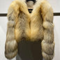 YOLOAgain Women's Natural Fox Fur Jacket 2025 Winter Warm Luxury Real Fox Fur Coat