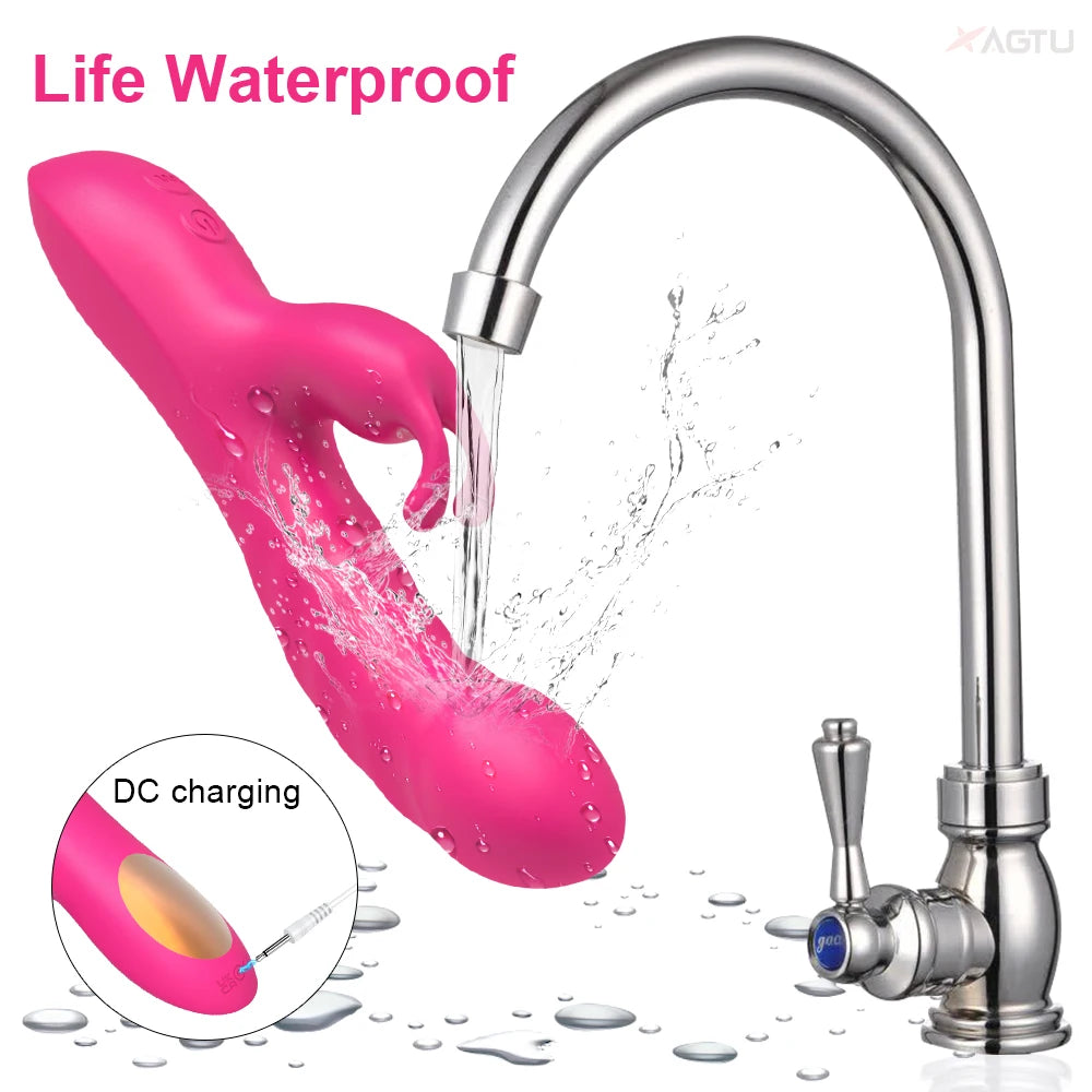 Powerful Rabbit Vibrator Women G-Spot Clitoral Stimulator Vagina Nipple Massager Dildo Female Masturbator Adult Sex Toy