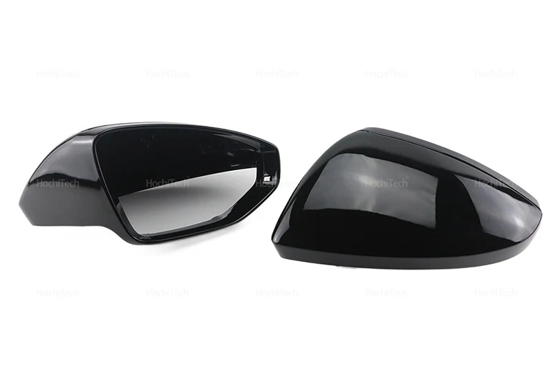 High Quality Carbon Fiber Glossy Black Replacement Side Mirror Covers Cap for Audi A6 S6 RS6 C8 A7 S7 RS7 A8 Left hand Drive
