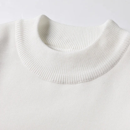 Half Turtleneck Knitwear Sweater New Autumn/Winter Mock Neck Sweatshirts Solid Color Pullovers Man Brand Casual Mens Clothing