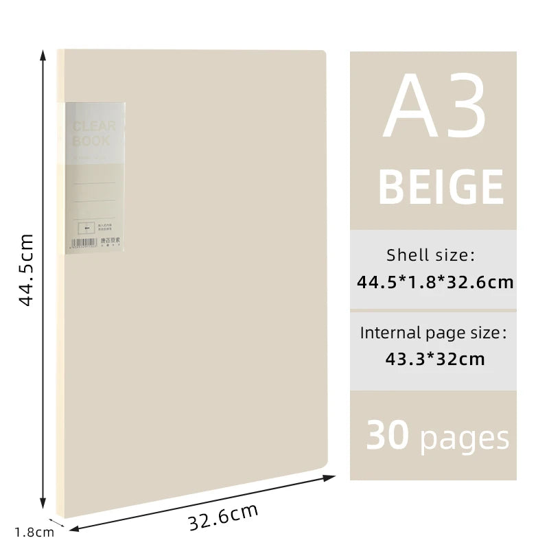 A3 Side-Entry Art Portfolio for Students - Painting Folder, Poster, Sketch Paper, Insert Pockets, Certificate Holder 20-60Pages