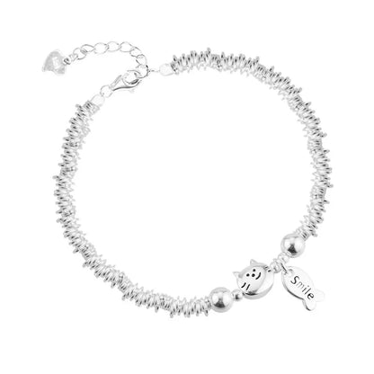 VENTFILLE 925 Sterling Silver Butterfly Bracelet for Girl Bead String Design Insect Fashion Versatile Jewelry Gift Dropshipping