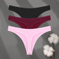 3Pcs/set Cotton Seamless Panties Comfort Underwear for Women Low Waist Breathable Thongs Sexy Solid Sport G-String Soft Lingerie