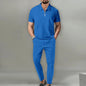 Summer Men Sports Polo Suit Short Sleeve Stylish Zipper Polo Shirt And Shorts Set Men Casual Streetwear 2-pie Leisure Sports Set