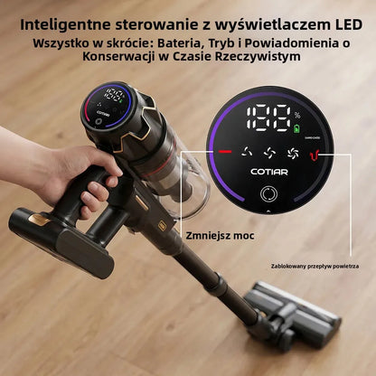 COTIAR V30 PRO 75kPa 800W Cordless Vacuum Cleaner Strong Suction 95 Mins Runtime Handheld Home Appliance Portable Removable Battery