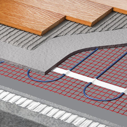 230V 150w/m2 Electric Underfloor Heating Mat Kit Pad System Parts For Bathroom Ceramic Stone Tile Wooden Floor Heated Warming