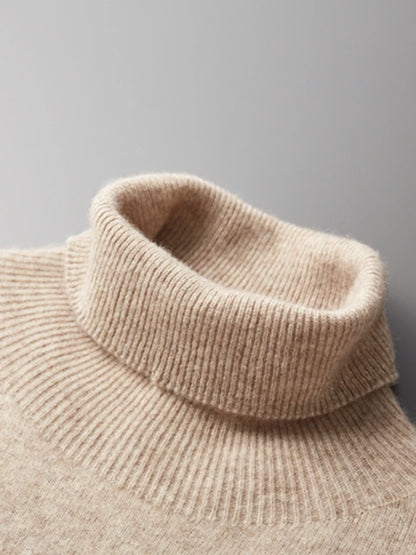 Men's Turtleneck 100% Cashmere Sweater Autumn Winter Basic Long Sleeve Pullover Cashmere Knitwear Soft Warm Comfy Clothing