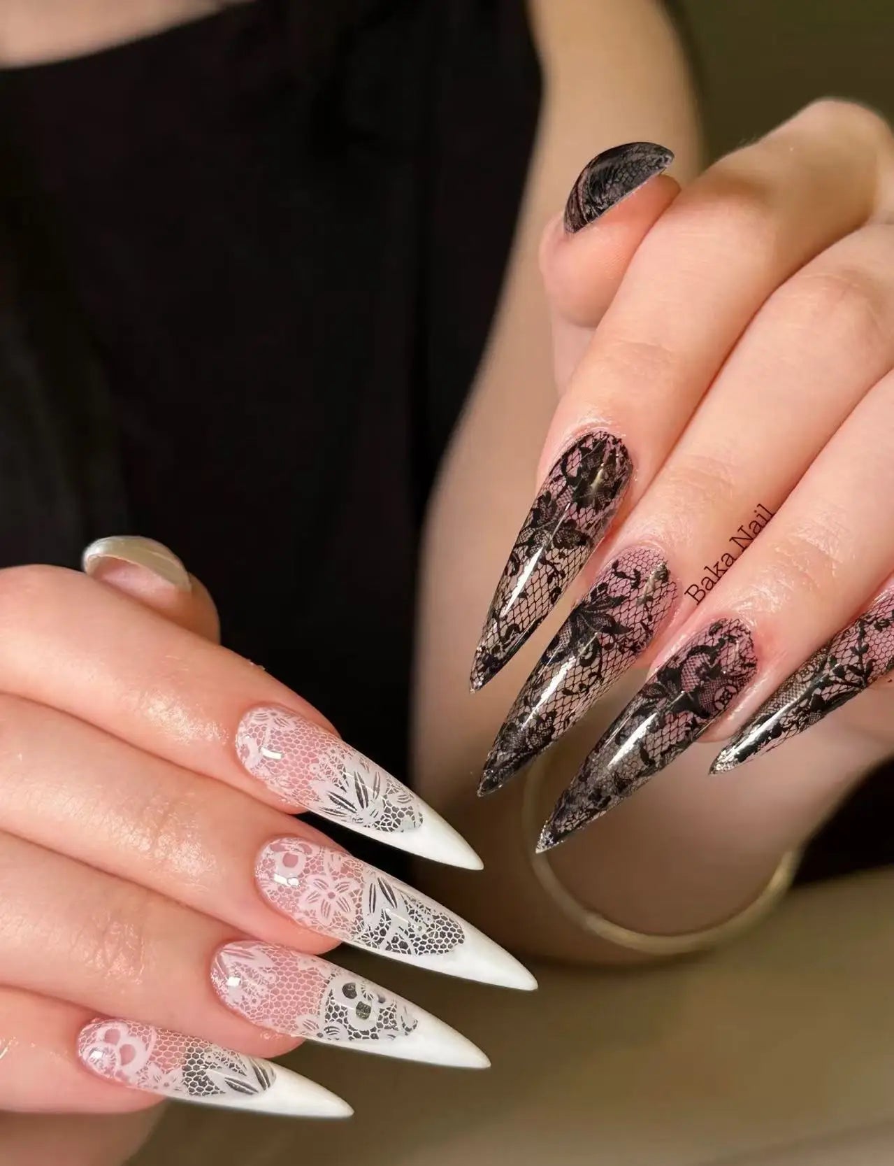 10 Rolls 2.5*50cm New Black White Lace Transfer Foil Nail Art Sexy Full Wraps Flower Glue Adhesive DIY Manicure Styling Tools