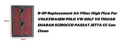 R-EP Replacement Air Filter For VOLKSWAGEN For VW GOLF 5 6 TOURAN TIGUAN SHARAN SCIROCCO PASSAT JETTA CC EOS 1K0129620 Can Clean