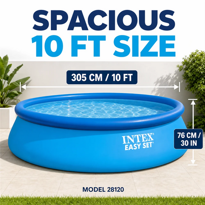 Removable Inflatable Pool Easy Set 3.05m X 76 cm or  Inches and Optional Cover - Instant Assembly 1942 or 3077 Liters Triple Layer