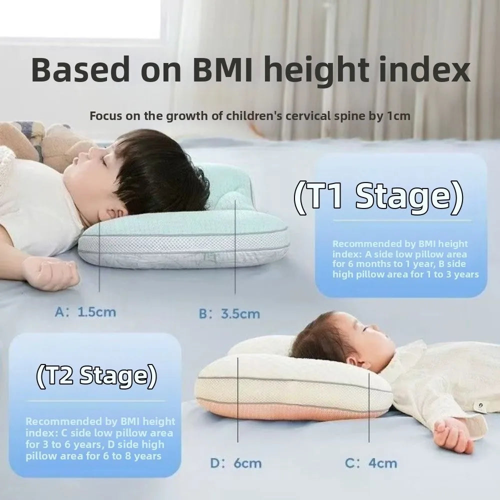 New Reversible Pillow Breathable Comfortable Newborn Pillow Green Soft Sleep Pillow Children
