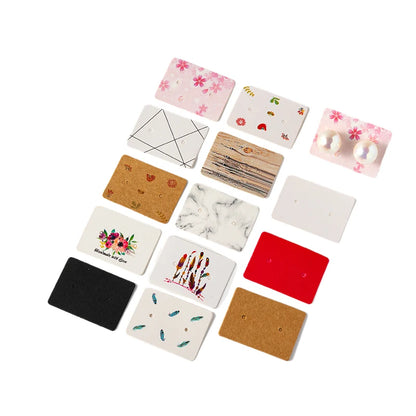 50/100Pcs 5x4cm Earring Cards Cardboard Labels DIY Jewelry Display Stand Holder Small Businesses Selling Packaging Supplies