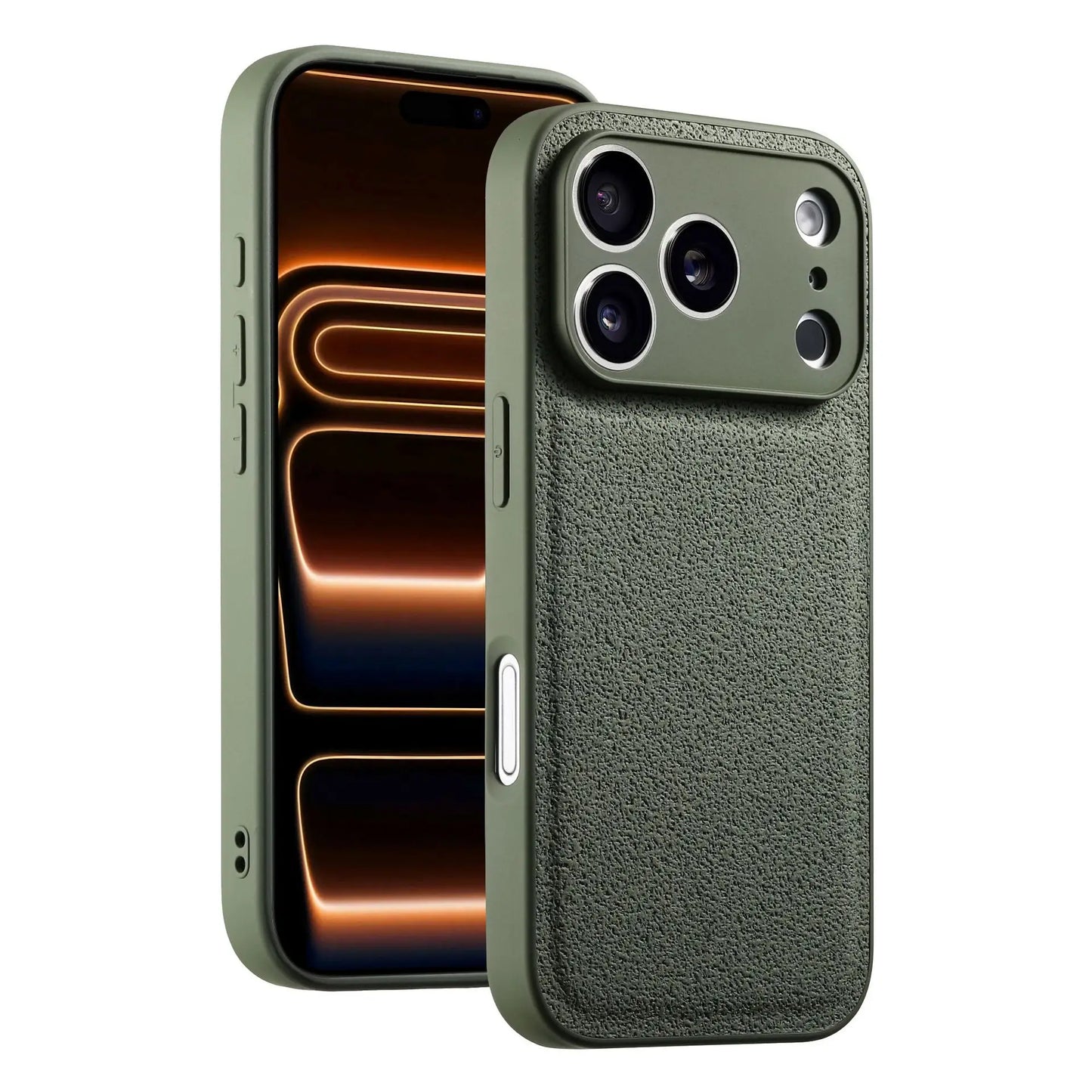 Business Moon Pit Texture Phone Case, Solid Color Full‑Coverage Shockproof Protective Cover for iPhone 17 Pro Max 16 15 14 13 12