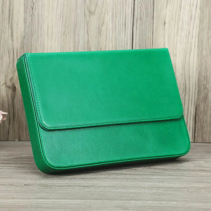 Luxury Genuine Leather 12 Slots Fountain Pen Case Box Office School Stationery Pen Storage Pouch Holder with Removable Pen Tray