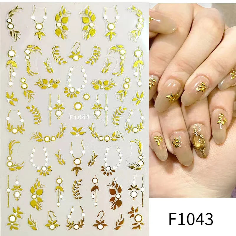 1PCS Marbled Nail Sticker 3D Abstract Lines Sticker Nail Art Supplies Nail Decals Y2K Laser Butterfly Ladies Nail Art Decoration