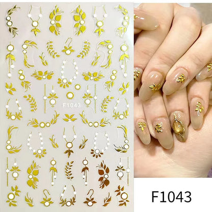 1PCS Marbled Nail Sticker 3D Abstract Lines Sticker Nail Art Supplies Nail Decals Y2K Laser Butterfly Ladies Nail Art Decoration
