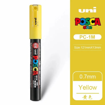 1pcs Japan UNI POSCA Markers PC-1M/3M/5M Acrylic Graffiti Pen Waterproof DIY Stackable Color Art Painting School Supplies