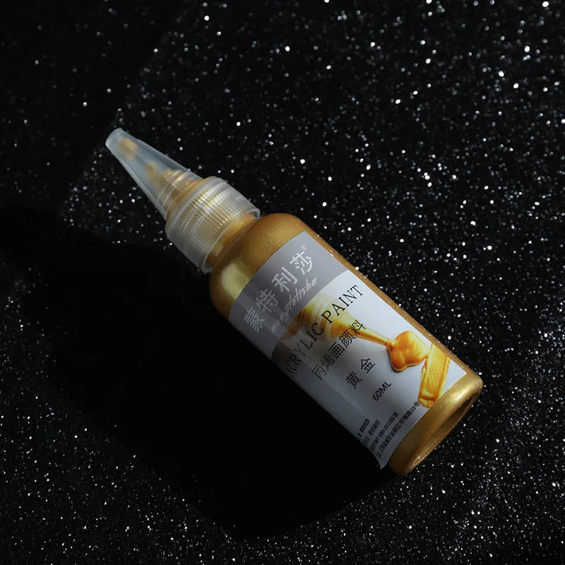 60ml Gold Paint Metallic acrylic paint waterproof not faded DIY painted Pigments