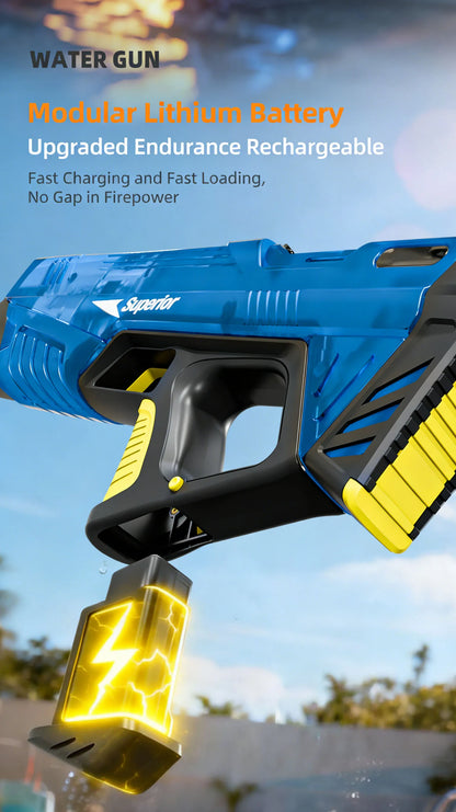 New Electric Water Guns Children Wholesale AutomaticWater Absorption Battery DisplayLarge Capacity Boys' Water PlayToyWater Gun