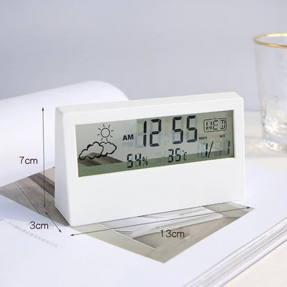 LED Thermometer Thermo-Hygrometer Multifunction Electronic Temperature Humidity Meter Weather Station for Home With Alarm Clock