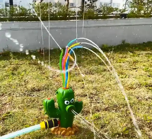 Cactus Sprinkler Water Spray Toy Garden Water Toys Outdoor Backyard Summer Yard Cartoon Splash Sprinkler Baby Bath Toy for Kids