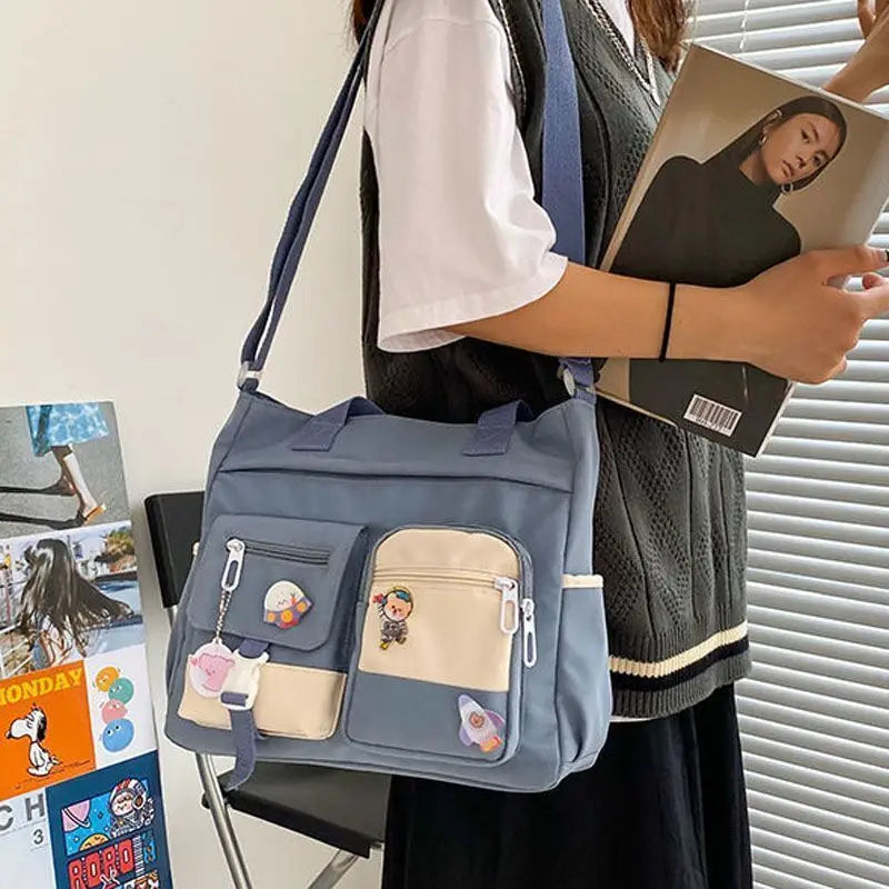 Nylon Waterproof Canvas Women Handbags Shoulder Bag Japanese Ladies Messenger Bag Student School Crossbody Bags for Girl Satchel