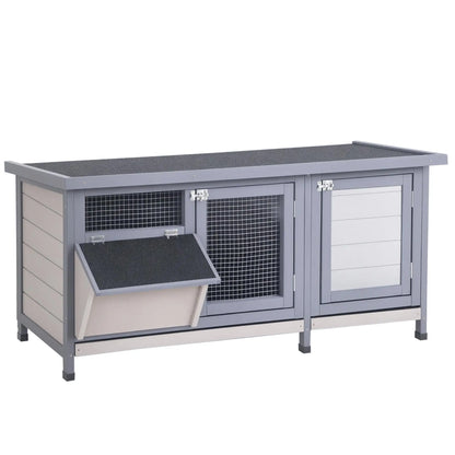 Gray Square Wooden Pet Cage for Small Animals Such as Rabbits, with Assembly Required, Made in Spain.