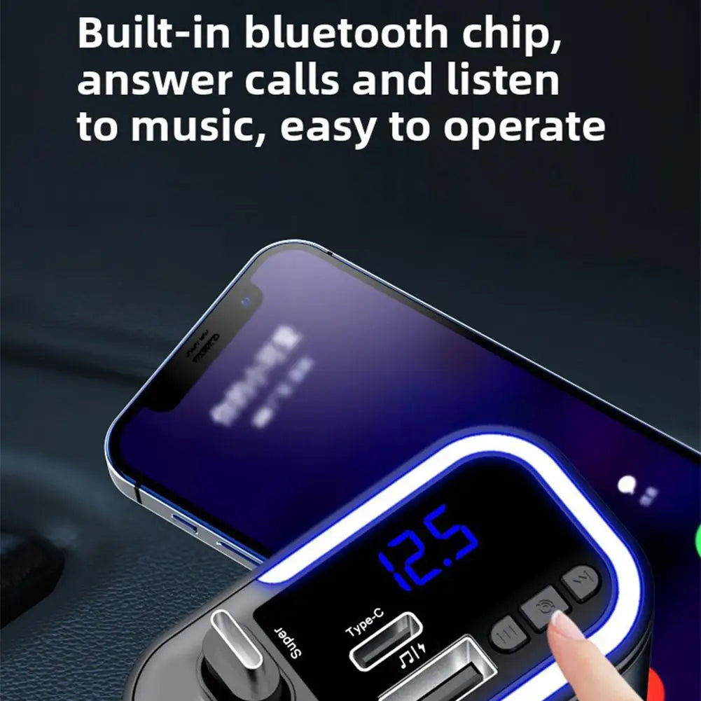 5 In 1 Retractable USB C Car Charger 180W Car Fast Charging Adapter With Atmosphere Lights For IPhone,iPad,Android