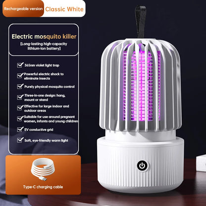 Lenovo Mosquito Killer Lamp Blue UV Light Attract Electric Shock 2-in-1 Bug Zapper 1200mAh Rechargeable For Patio Travel New