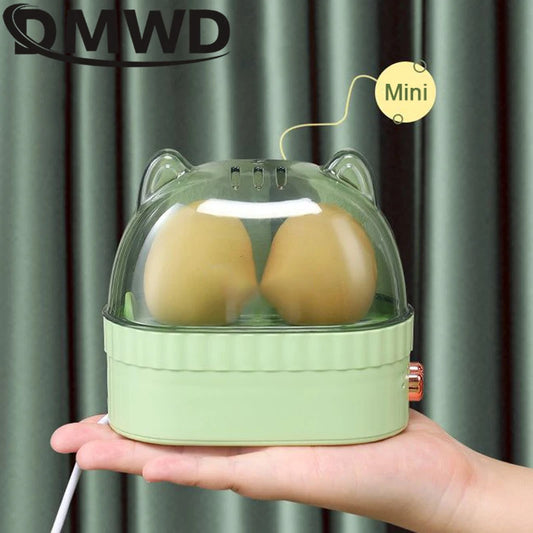 DMWD 120W elektrinis kiaušinių virimo aparatas automatiškai išsijungiantis, mini pusryčių aparatas, kiaušinių viryklė 2 kiaušiniams, nešiojamas maisto garintuvas 220V