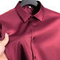 Summer shirt, men's white glossy non ironing shirt, men's wrinkle resistant ice silk casual high-end seamless business shirt