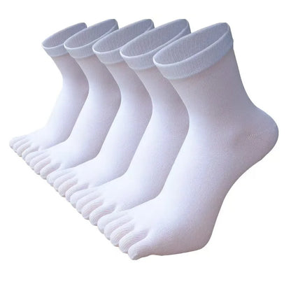 5Pairs Five Fingers Toe Socks Breathable Cotton Unisex Sports Running Sweat Absorbent Antibacterial Ankle Crew