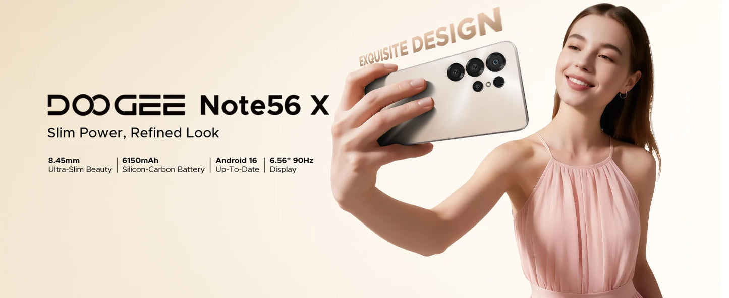 Global Version DOOGEE Note56 X Android Smartphone 16 "battery 6150 mAh 24 Go RAM (3 + 21) 64 Go ROM Phone mobile