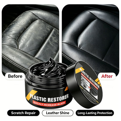 Car Plastic Restorer Crystal Clear Auto Interior Leather & Panel Renewal Wax Coating Agent Back To Black Gloss Car Wax Polish