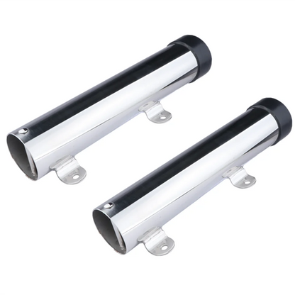 2 pieces 10" long side mount fishing rod holder stainless steel rod seat for marine boat yacht