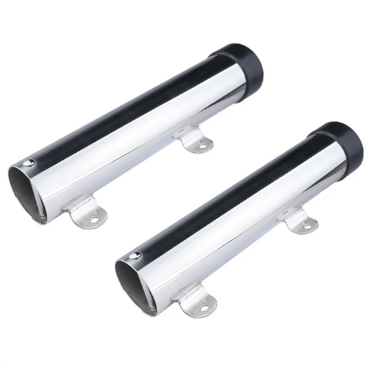 2 pieces 10" long side mount fishing rod holder stainless steel rod seat for marine boat yacht