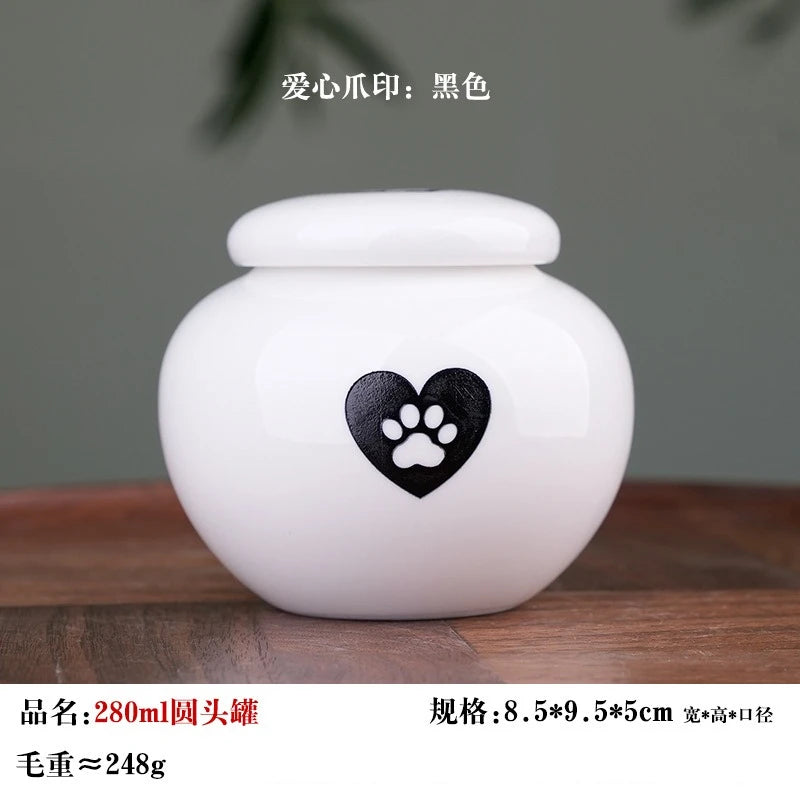 Ceramic Can urns for puppy ashes Sealed and moisture-proof pet souvenir animal funeral urn portable pet memorials and gifts