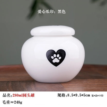 Ceramic Can urns for puppy ashes Sealed and moisture-proof pet souvenir animal funeral urn portable pet memorials and gifts