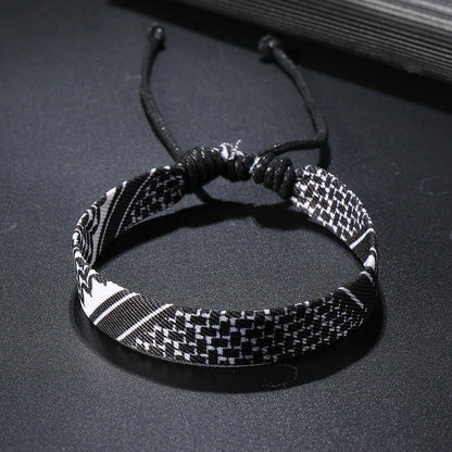 1/4/12Pcs Arabic Scarf Style Woven Bracelet For Women Men Handmade Ethnic Wave Dot Colored Wrap Bracelets Couple Jewelry Gifts
